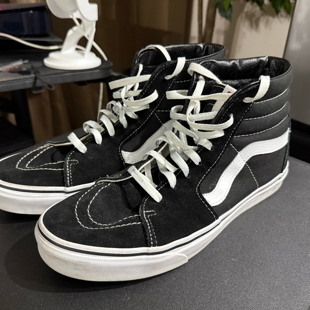 Vans Black and White High-Top Sneakers